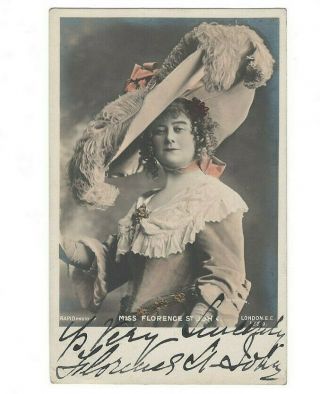 Florence St.  John Signed Postcard Photo Early 1900s / Stage Actress Autographed