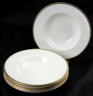 6 Royal Doulton Gold Concord H5049 Rimmed Soup Bowls 8.  25 " Multiple Available