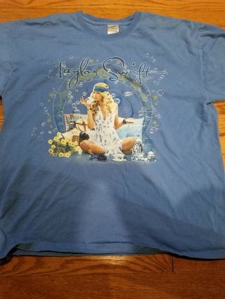 Taylor Swift Rare Fearless Concert Tour 2009 Tea T Shirt Men’s Size XL Blue 6