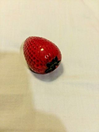 Vintage Strawberry Signed Orient Flume Art Glass Paperweight Decor Collectable
