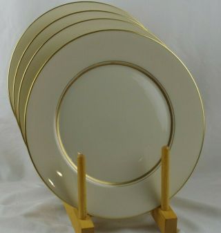 Vintage Lenox Special Cream Colored Double Gold Trim Set 4 Dinner Plates
