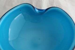 VINTAGE MID CENTURY MURANO ITALIAN GLASS BLUE TURQUOISE ASHTRAY BOWL DISH 5