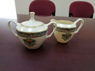 Lenox Autumn Fine China Creamer & Lidded Sugar Bowl - (670)