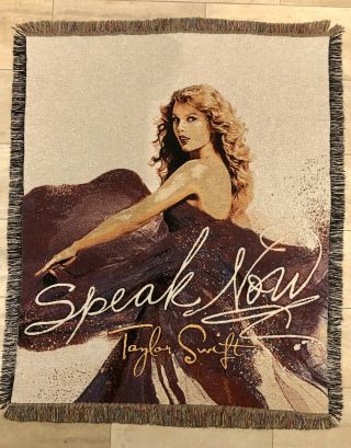 Taylor Swift Speak Now Sparkly Tapestry Throw Blanket - Limited Edition - Euc