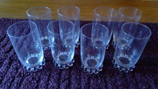 Set Of 8 Vintage Imperial Glass Co.  " Candlewick " Water Tumblers 5.  25 " Tall