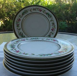 Fitz And Floyd Winter Holiday Bread & Butter Plates - Set Of 8 -