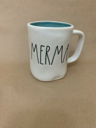 Rae Dunn By Magenta Mermaid Mug Rare Htf Teal Interior Ll Letters