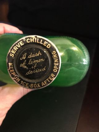 Green Refrigerator Water Bottle Vintage Antique 1930s Owens Illinois Glass 1 QT 3