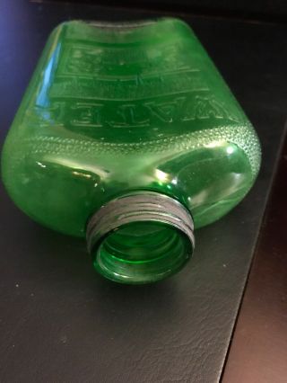 Green Refrigerator Water Bottle Vintage Antique 1930s Owens Illinois Glass 1 QT 5