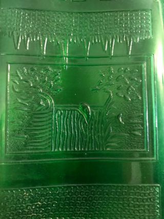 Green Refrigerator Water Bottle Vintage Antique 1930s Owens Illinois Glass 1 QT 7