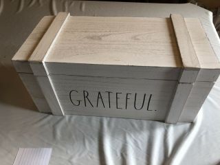 Rare Rae Dunn Ll " Grateful " Wooden Box By Design Styles Htf
