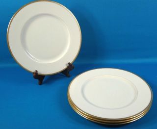 Lenox For Tiffany & Co.  Gold Embossed Rim 10 1/4 " Dinner Plate Set Of 4