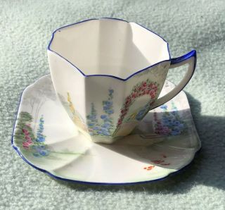 Vtg Shelley Queen Anne Panel Tea Cup “archway Of Roses” C.  1928 Pattern 11606