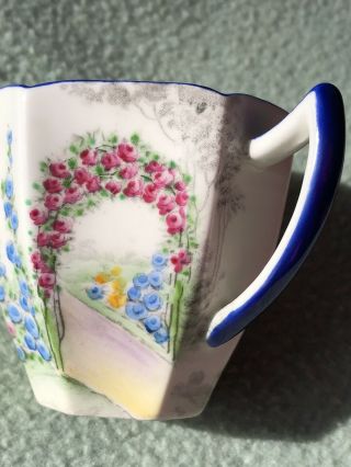 VTG Shelley Queen Anne Panel Tea Cup “Archway Of Roses” C.  1928 Pattern 11606 5