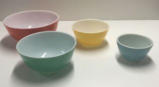 Pyrex Vintage Bowls Red,  Blue Green And Yellow