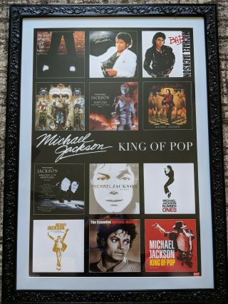 Unique 2009 Uk Edition Framed Collage Picture Michael Jackson King Of Pop 31x43