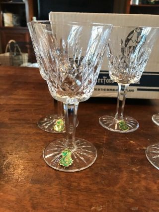 5 WATERFORD CRYSTAL LISMORE SHERRY GLASSES MADE IN IRELAND W/ BOX 2