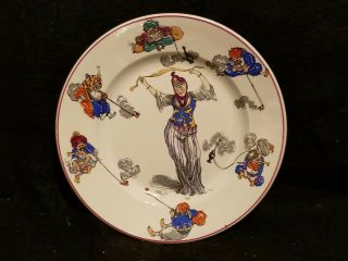 Antique Creil Et Montereau French Porcelain Plate Belly Dancer Vibrant