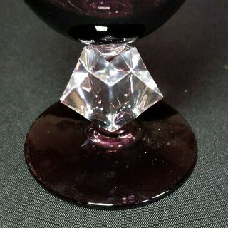4 (Four) BRYCE BROS AQUARIUS AMETHYST Purple Crystal Wine Glasses Art Deco 3