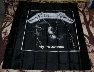 Vintage 1991 Metallica Ride The Lightning Lp Art 39x45 Tapestry Banner Flag Art