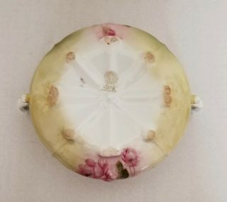 Antique P T Germany Wheelock Porcelain Soup or Serving Bowl w/ Lid Pretty Roses 6