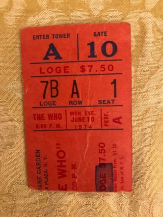 The Who Concert Tickets at Madison Square Garden Then and Now 1974 1976 2012 4