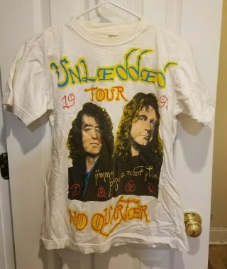 Vintage 1995 Led Zeppelin Unledded Tour T Shirt Medium No Quarter Page Plant