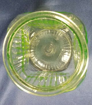Vtg Hocking Green Glass Hoosier Jar W/Lid Apothecary 1920s - 1930s 6