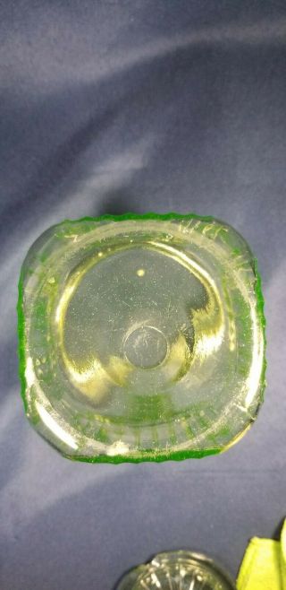 Vtg Hocking Green Glass Hoosier Jar W/Lid Apothecary 1920s - 1930s 7