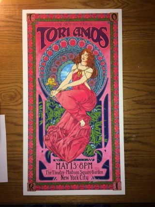 Tori Amos Dew Drop Inn 1996 Show Poster Signed 60s Art Icon Bob Masse