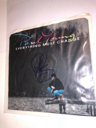 Paul Young Signed 45 Picture Sleeve Autograph 2