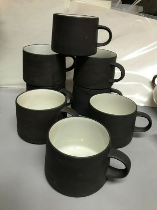 8 Dansk Ihq Design Denmark Smooth Flamestone Dinnerware Coffee Tea Cups 2.  5 " T