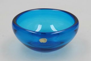 A Bright Blue Eneryda Glasbruk Bowl Swedish Art Glass Mid Century