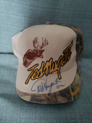 Ted Nugent Signed Camouflage Nugent Hat Rare