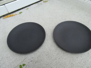 Set Of (2) Wedgwood Basalt Black 9 " Coupe Luncheon Plates