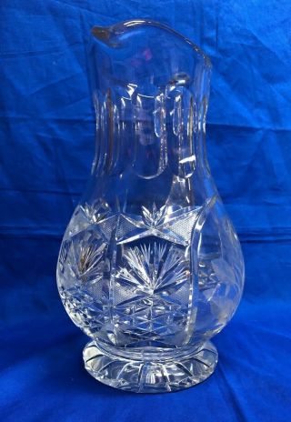 SIGNED HAWKES AMERICAN BRILLIANT CUT GLASS PITCHER 3
