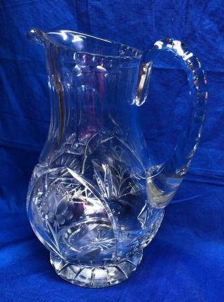 SIGNED HAWKES AMERICAN BRILLIANT CUT GLASS PITCHER 4