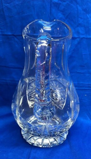 SIGNED HAWKES AMERICAN BRILLIANT CUT GLASS PITCHER 5