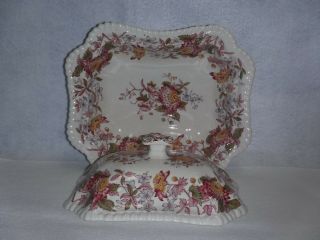 SPODE china SPODE ' s ASTER pattern COVERED VEGETABLE foot chip crazing 2