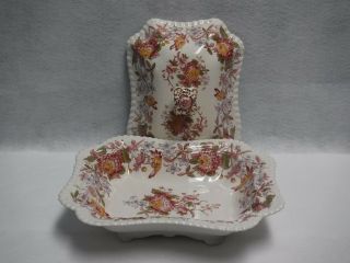 SPODE china SPODE ' s ASTER pattern COVERED VEGETABLE foot chip crazing 3