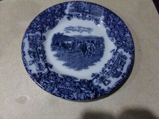 Wedgwood & Co.  Ld Flow Blue Cows Dinner Plate 10 " England