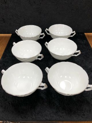 Aynsley Cream Soup Bowls Spring Crocus Set Of 6 English Porcelain China
