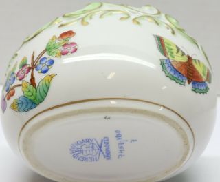 Herend Hungary Porcelain Oval Basket w/Handle 7457 White/MultiColor/Gold Trim 5