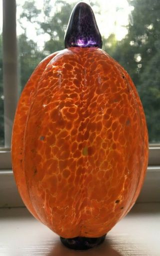 Vintage Kosta Boda Glass Fruit " Pumpkin " Frutteria Series - Signed Sahlin 98917