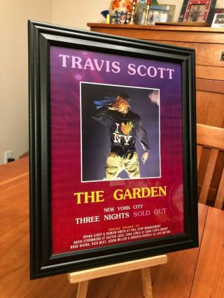 Big 10x13 Framed Travis Scott " Live In York City " Concert Tour Promo Ad