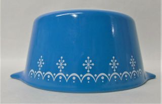 3 Vintage Pyrex Blue Snowflake Garland Casserole / Baking Dishes with Lids s181 6