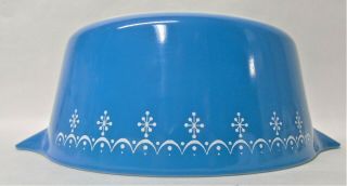 3 Vintage Pyrex Blue Snowflake Garland Casserole / Baking Dishes with Lids s181 7