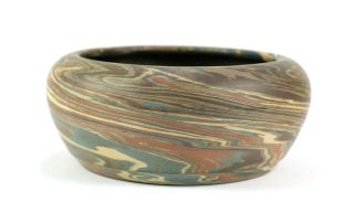 Antique Niloak Swirled Mission Arts & Crafts Style Pottery Bowl - Cond