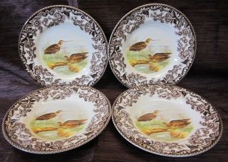 Set Of 4 Spode Woodland Bread And Butter Plate 6 " - Snipe Water Bird - England