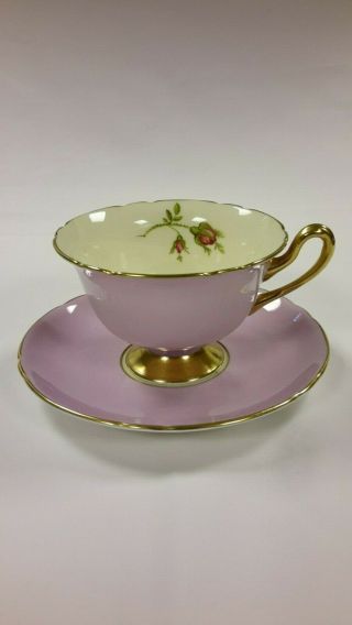Shelley Fine Bone China England Rose And Gold Teacup And Saucer